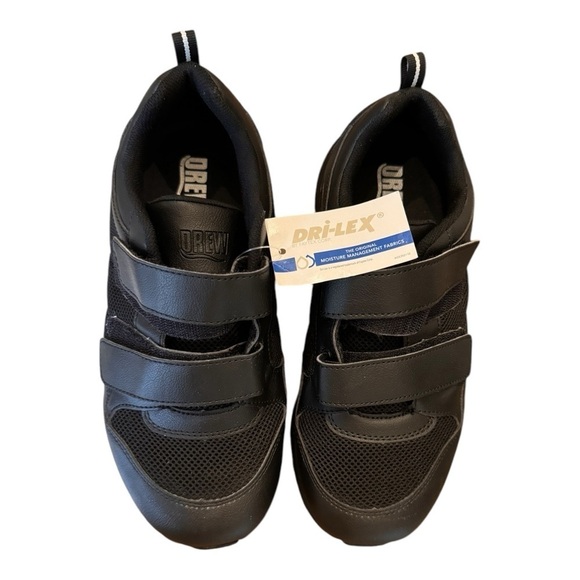 Drew Contest Hook and Loop Slip Resistant Athletic Shoe in Black NIB main image 7